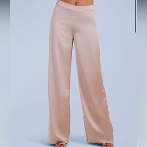 NWT Trina Turk Wide-Leg Satin Weekend Pants